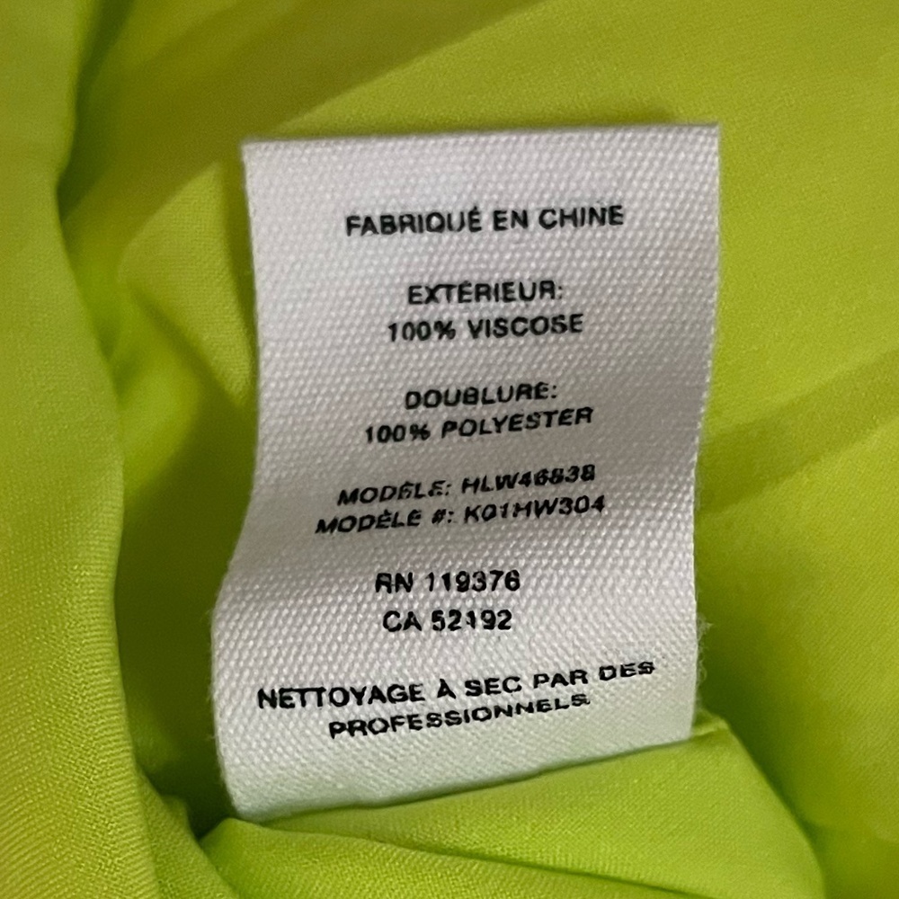HELMUT LANG | LUXURY ASYMMETRIC WO GRUNGE/MODERN SATIN SKIRT NEON YELLOW | SIZE0 - Picture 10 of 12